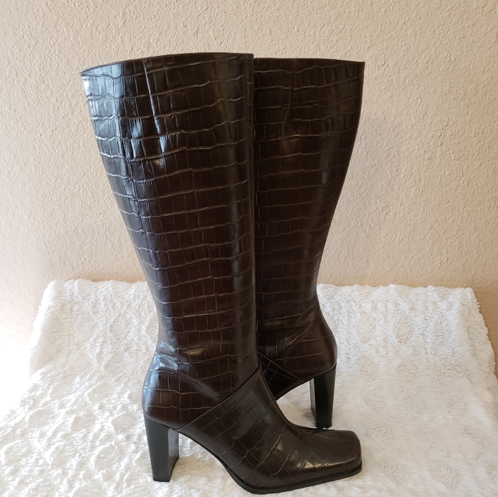 Coup D'Etat Croc Print Boots